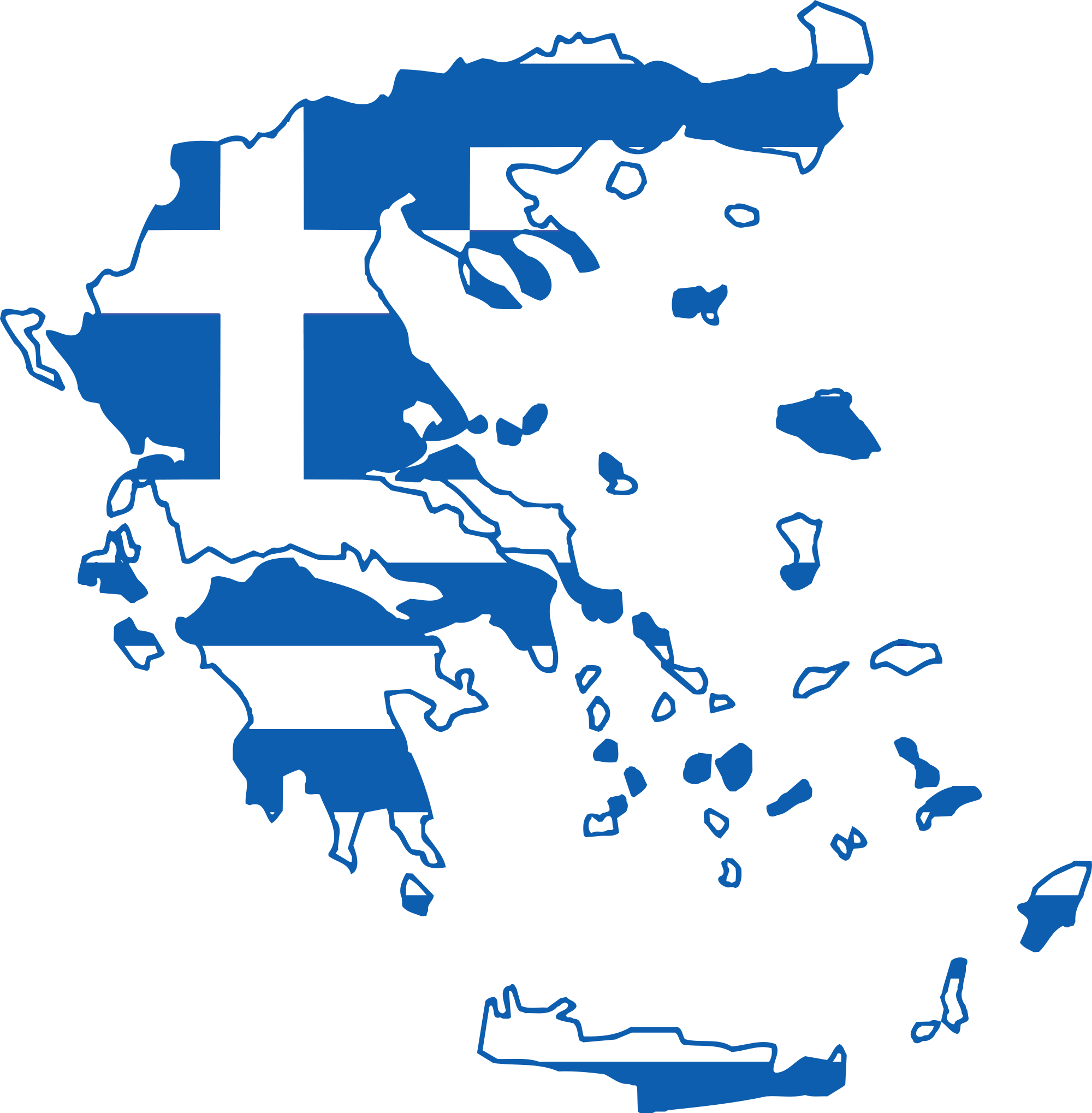 Greece Clipart - Greece Flag Map - Png Download (2000x2038), Png Download