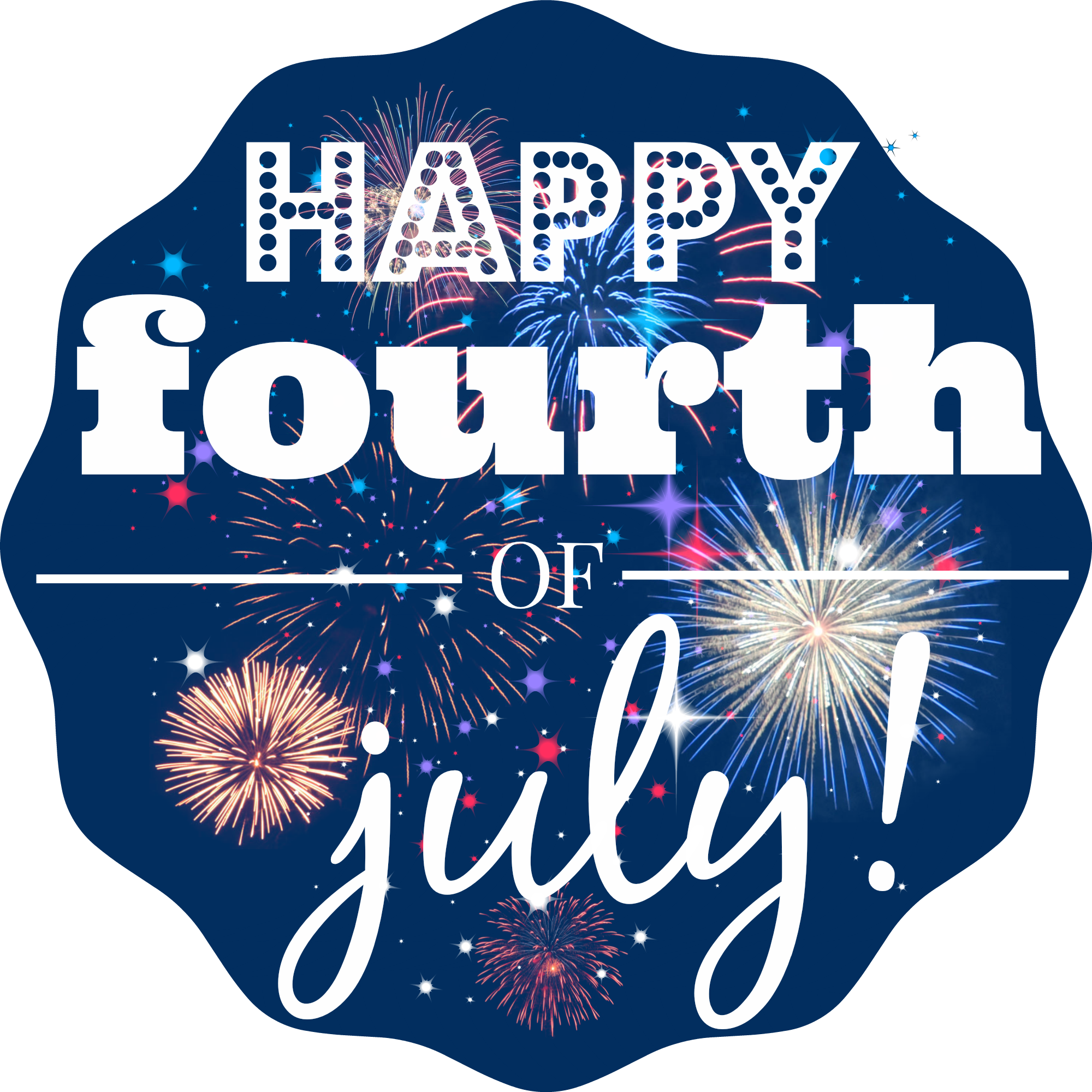 Happy Fourth Of July - Fireworks Clipart (2000x2000), Png Download