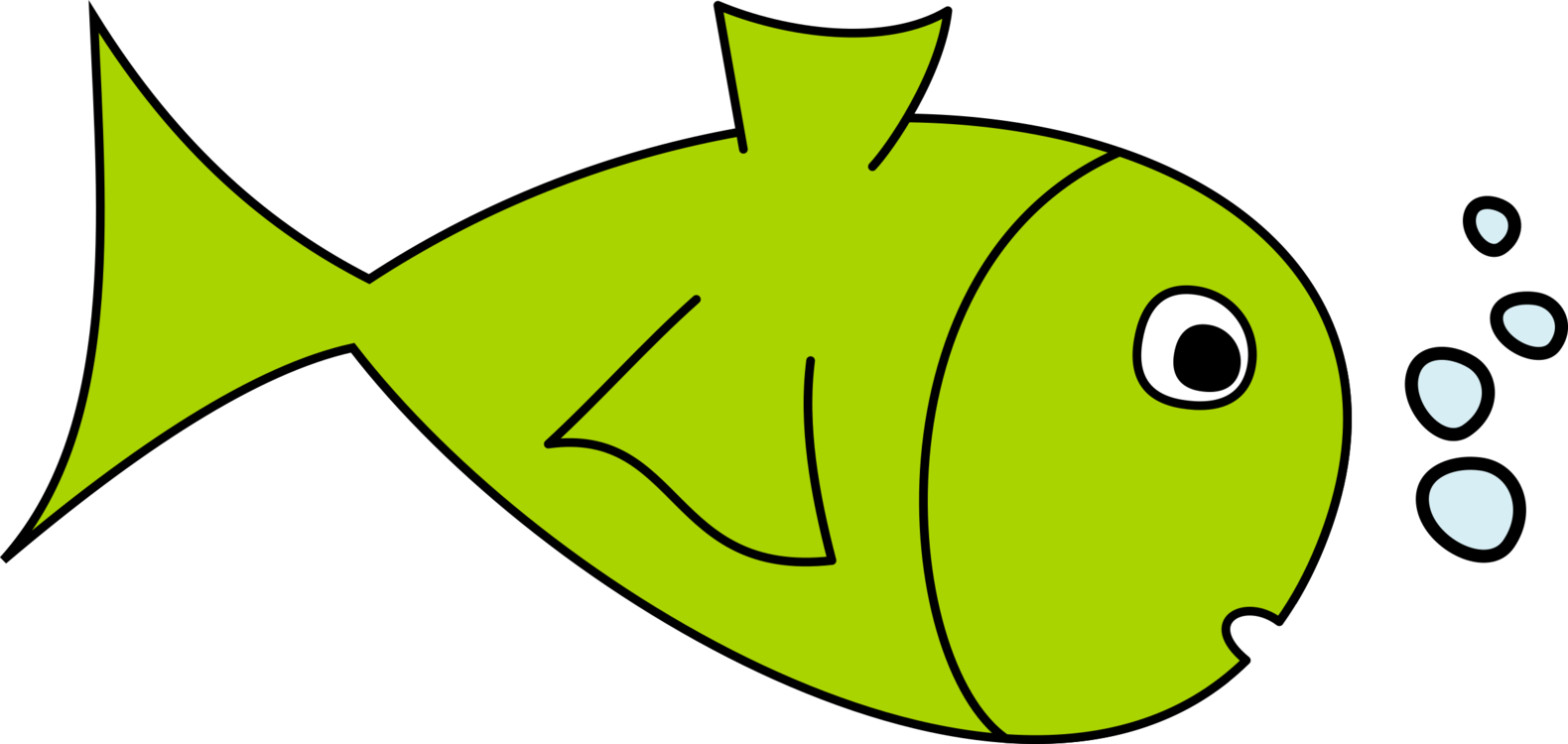 Cartoon Food Flounder Free Commercial Clipart - Green Fish Clip Art - Png Download (1580x750), Png Download