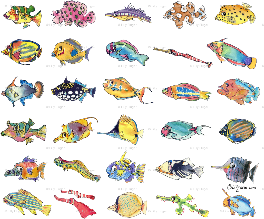Tropical Fish Cartoon Clipart (1041x877), Png Download