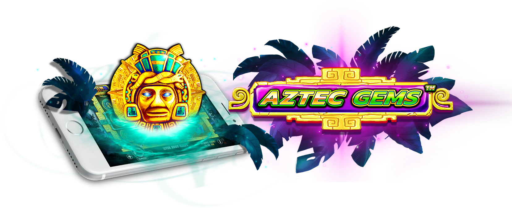 Aztec Gems Slots Game Logo - Graphic Design Clipart (1680x715), Png Download