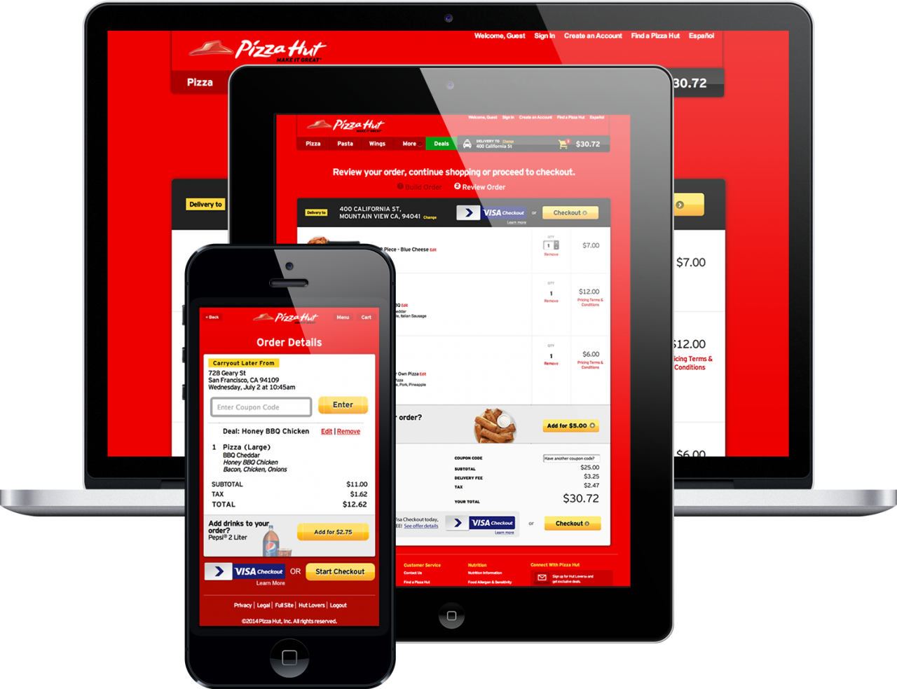 Pizza Hut App Saves Woman In Hostage Situation - Mobile Device Clipart (1280x983), Png Download