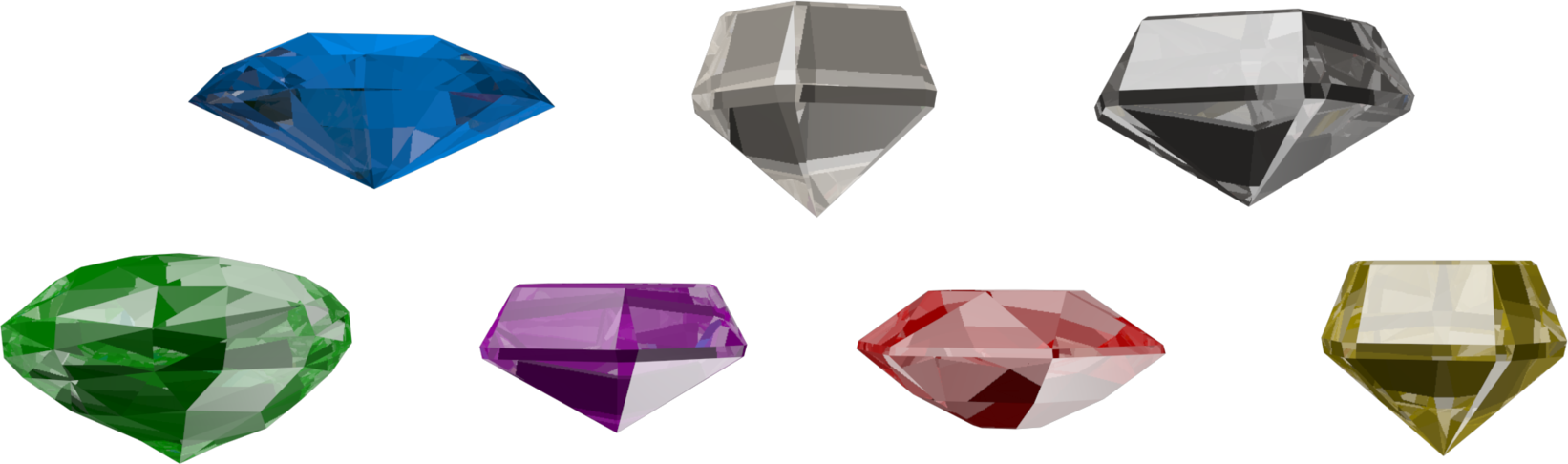 Drawn Gems Square - Crash Bandicoot Crystals And Gems Clipart (1642x486), Png Download