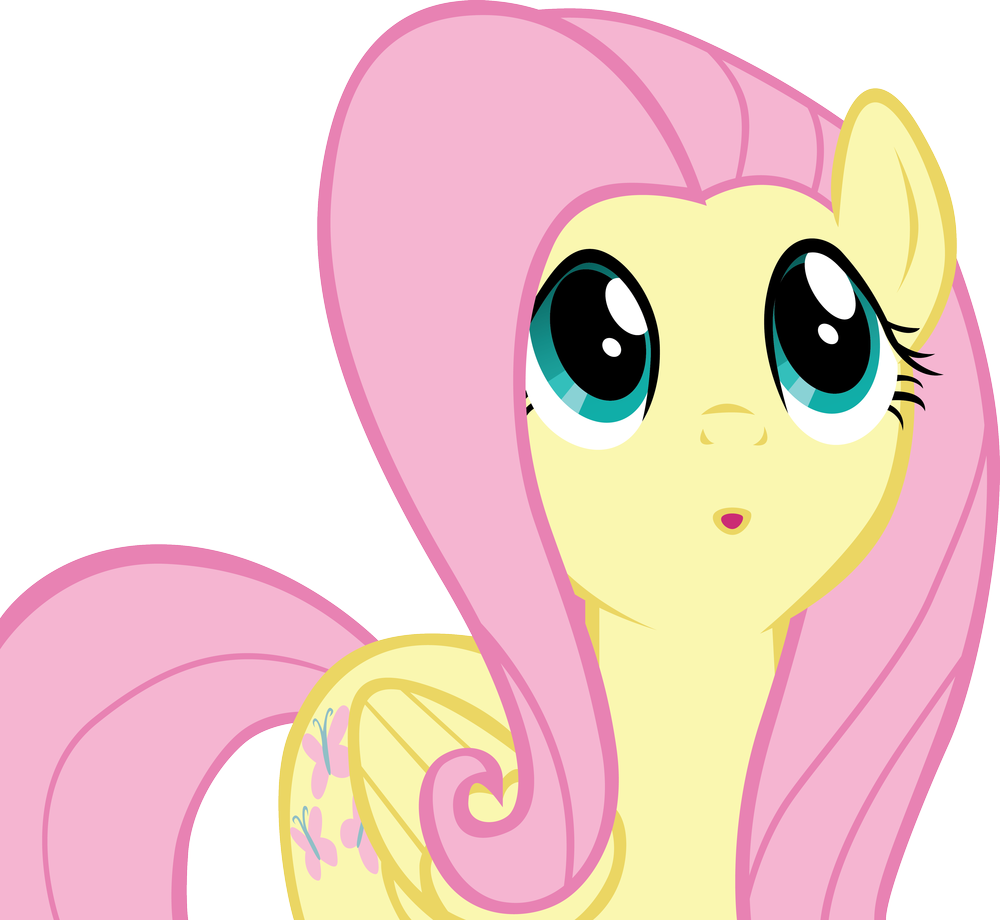 Fluttershy, Reaction Image, Safe, Simple Background, - Transparent Png My Little Pony Clipart (1000x920), Png Download