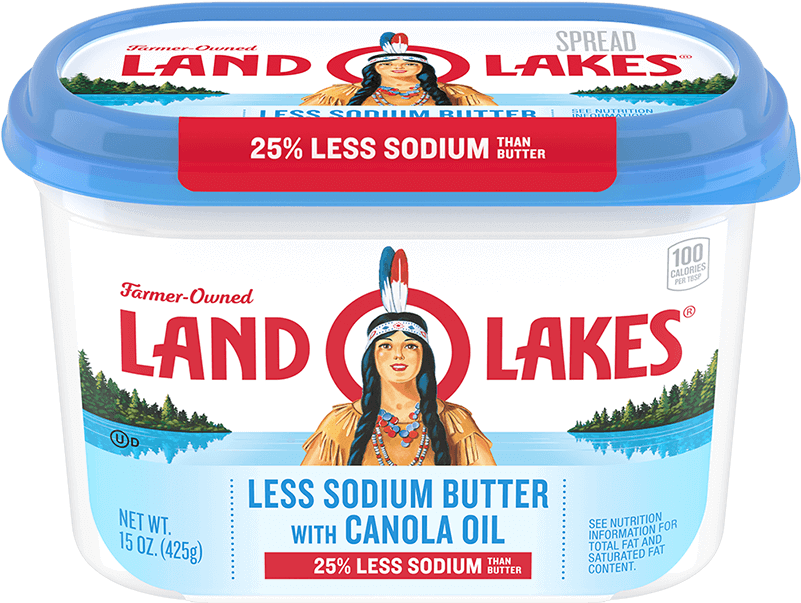 Less Sodium Butter With Canola Oil - Land O Lakes Spreadable Butter Clipart (800x800), Png Download