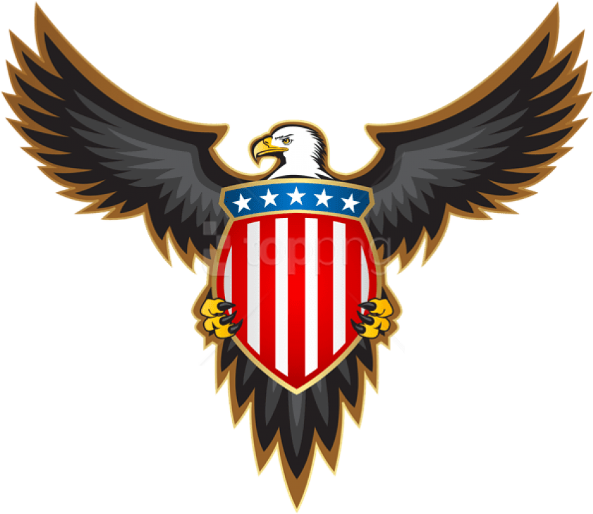 Free Png Download Eagle With American Badge Clipart - American Bald Eagle With Shield Transparent Png (850x736), Png Download