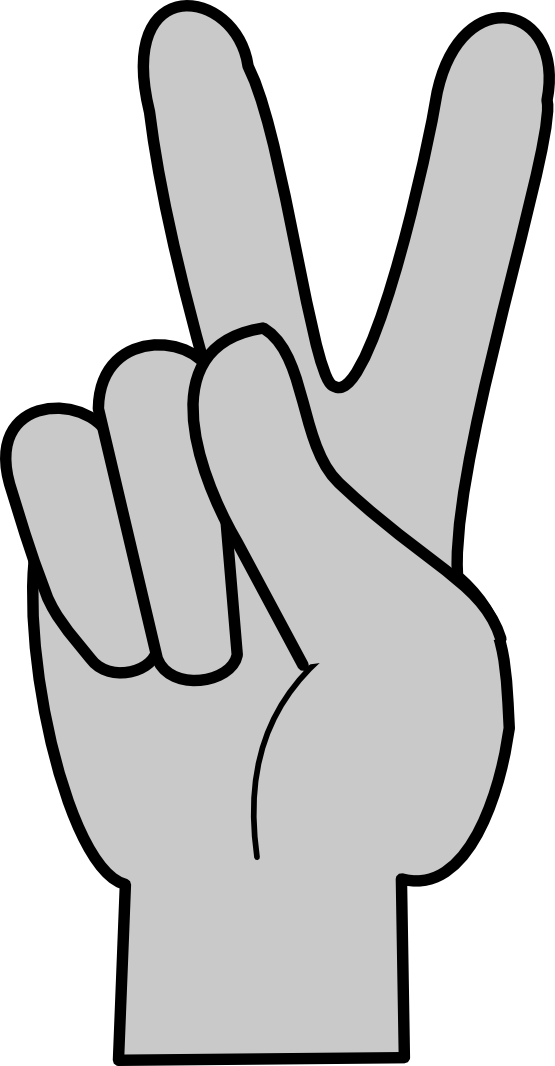 Svg Transparent Stock Clip Art Middle Finger Cliparts - Hold Up Two Fingers - Png Download (555x1066), Png Download