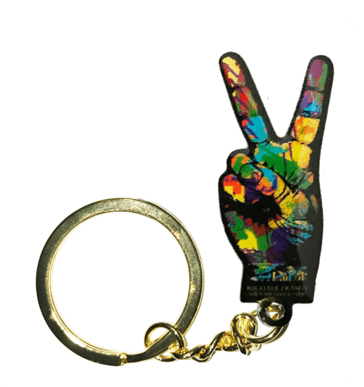 Peace Sign Keychain - V Sign Clipart (600x600), Png Download
