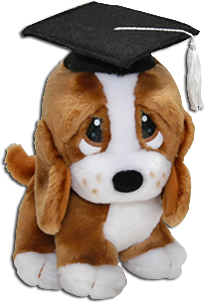 Graduation Dog Stuffed Animal Clipart (689x1000), Png Download