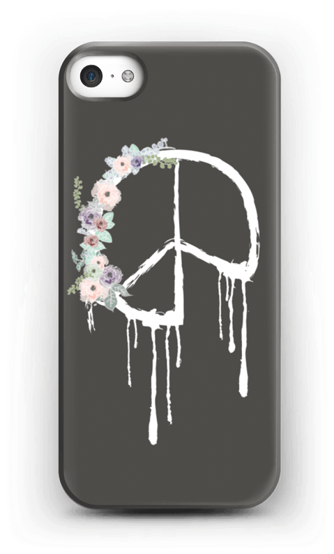 Flowery Peace Case Iphone 5/5s - Simbolo De Paz Con Flores Clipart (511x800), Png Download