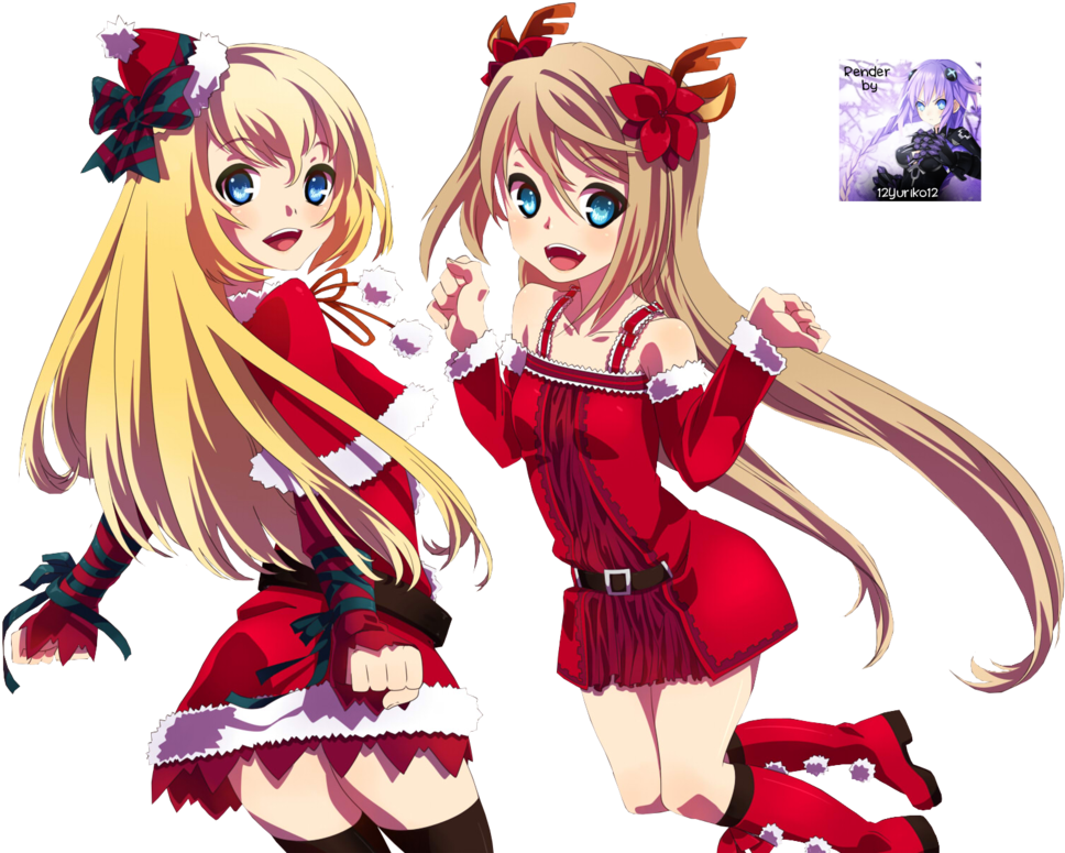 Anime Christmas Png - Anime Christmas Girl Png Clipart (968x775), Png Download