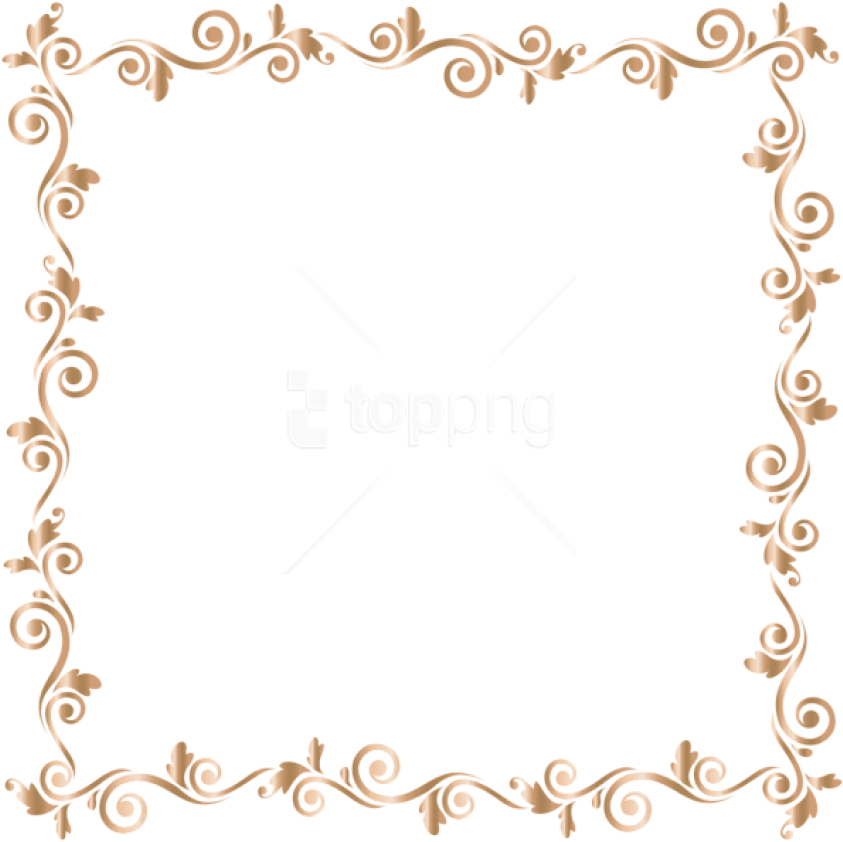 Free Png Download Border Frame Gold Clipart Png Photo - Dibujo De Marco Artistico Transparent Png (850x848), Png Download