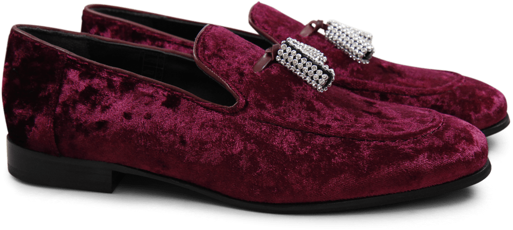 Loafers Claire 10 Velvet Burgundy Tassel Stones Hrs - Slip-on Shoe Clipart (1024x1024), Png Download