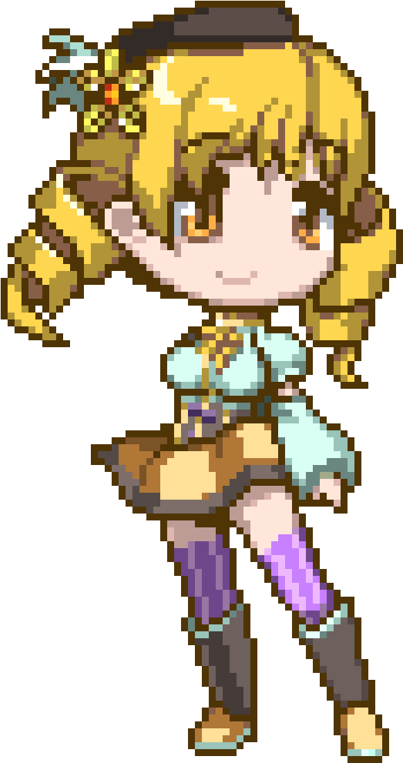 Anime Sprite - Madoka Magica Pixel Art Clipart (710x1130), Png Download