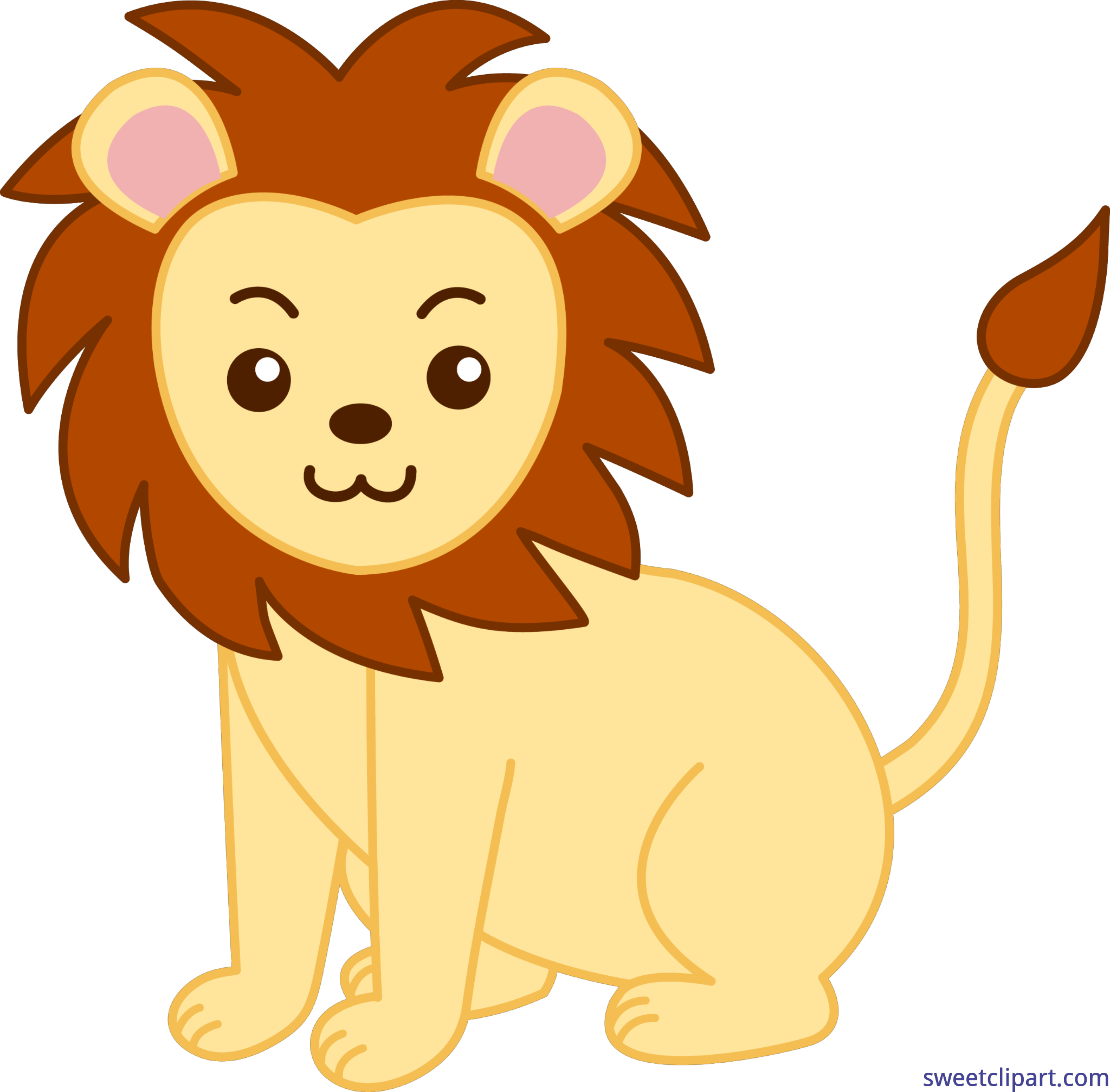 Cute Lion Clip Art - Png Download (5171x5087), Png Download