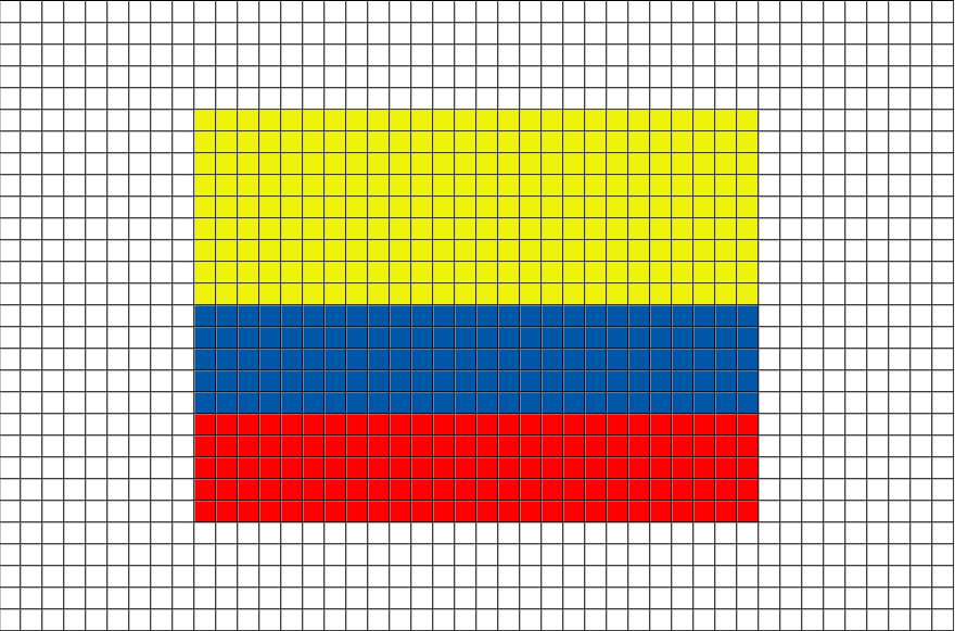 Flag Of Colombia Pixel Art - Small Pixel Art Grid Clipart (880x581), Png Download