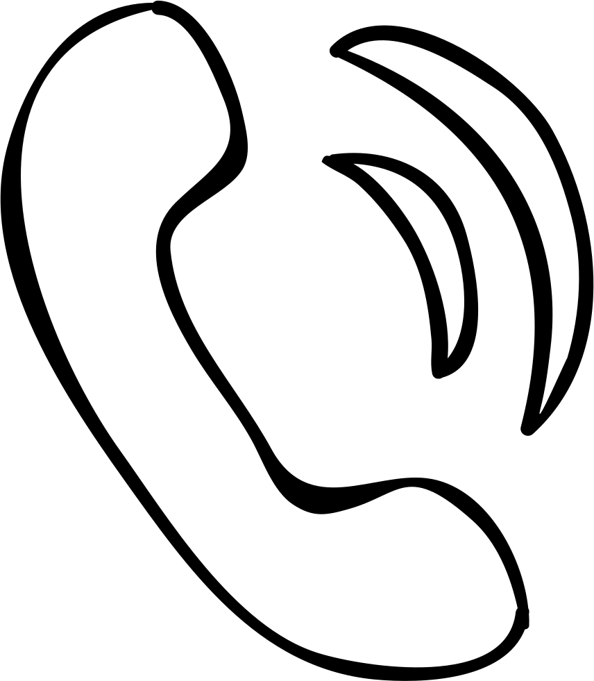 Phone Auricular Hand Drawn Outline Comments - Line Art Clipart (856x981), Png Download