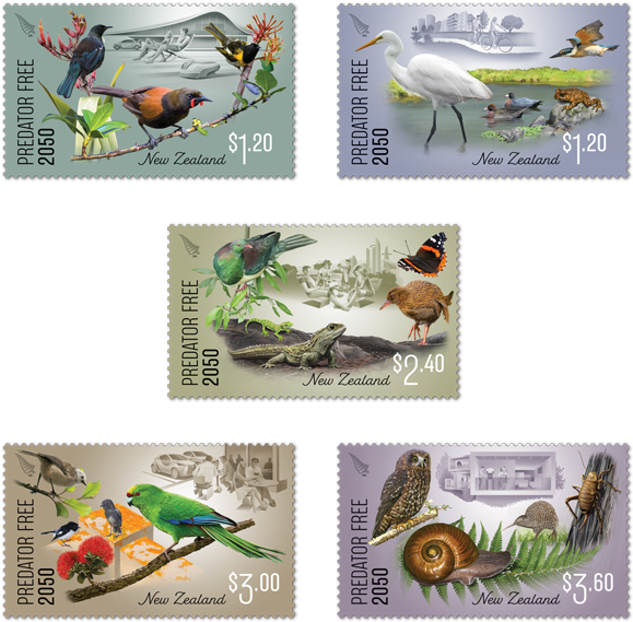 Predator Free 2050 Set Of Stamps - Predator Free 2050 Stamps Clipart (579x569), Png Download