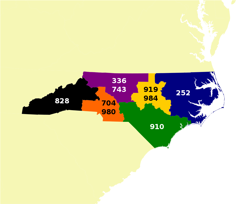 Area Code - North Carolina Area Codes Clipart (1200x838), Png Download