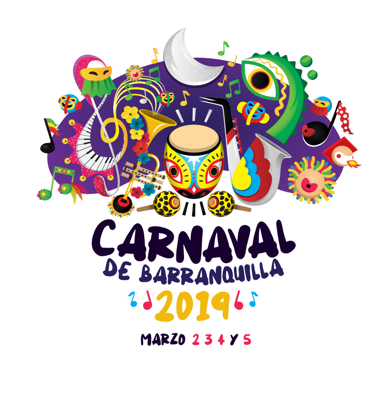 Every Year In February, The City Of Barranquilla, Colombia - Logo Del Carnaval De Barranquilla 2019 Clipart (769x772), Png Download