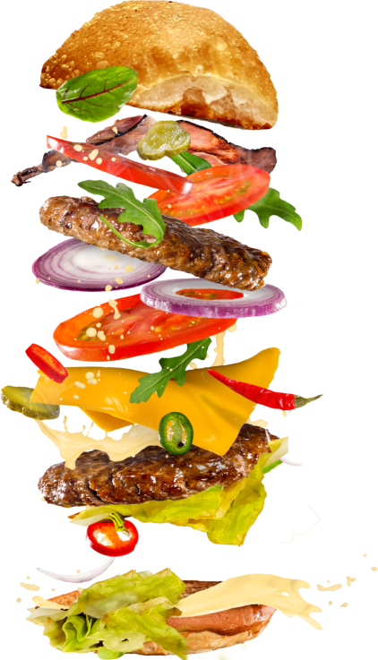 Tower Burger - Hamburger Clipart (422x737), Png Download