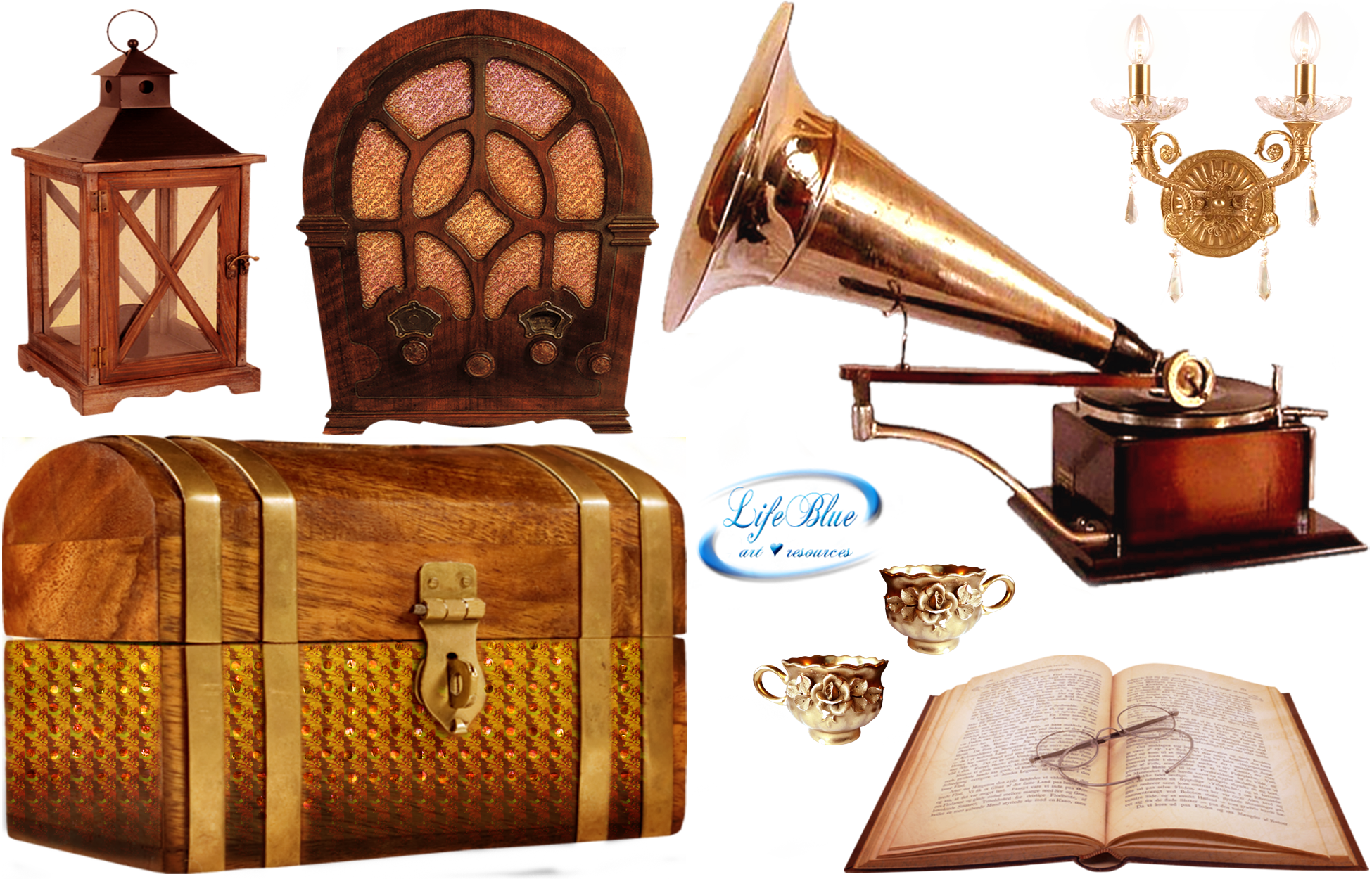 Vintage Objects - Png - Vintage Objects Png Clipart (1950x1250), Png Download