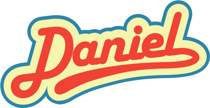 Daniel Retro Name Sign Png - Graphic Design Clipart (1200x628), Png Download