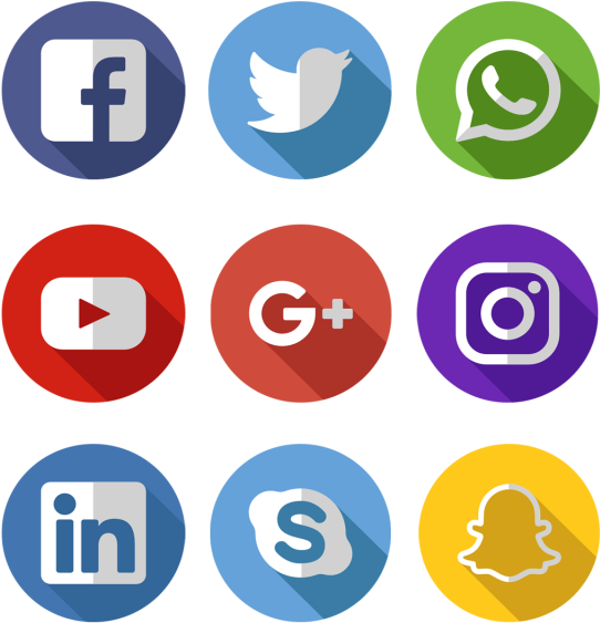 Media Icons Facebook Twitter - Iconos Redes Sociales Png Clipart (640x640), Png Download