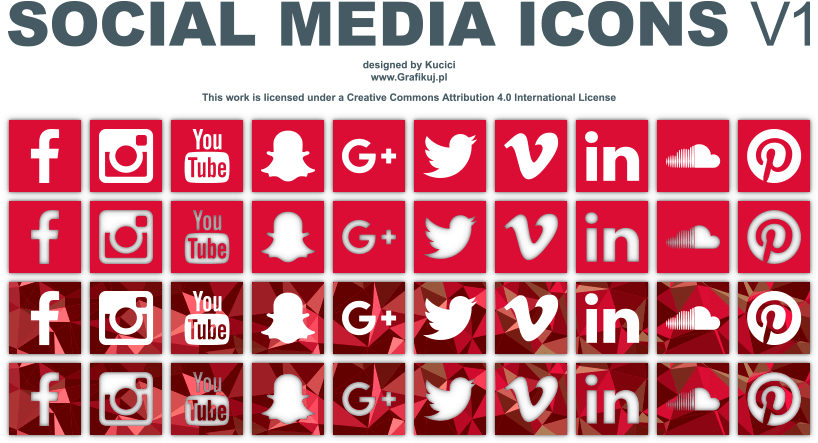 Social Media Vector Icons Set V1 - Marketing Communication Clipart (819x450), Png Download