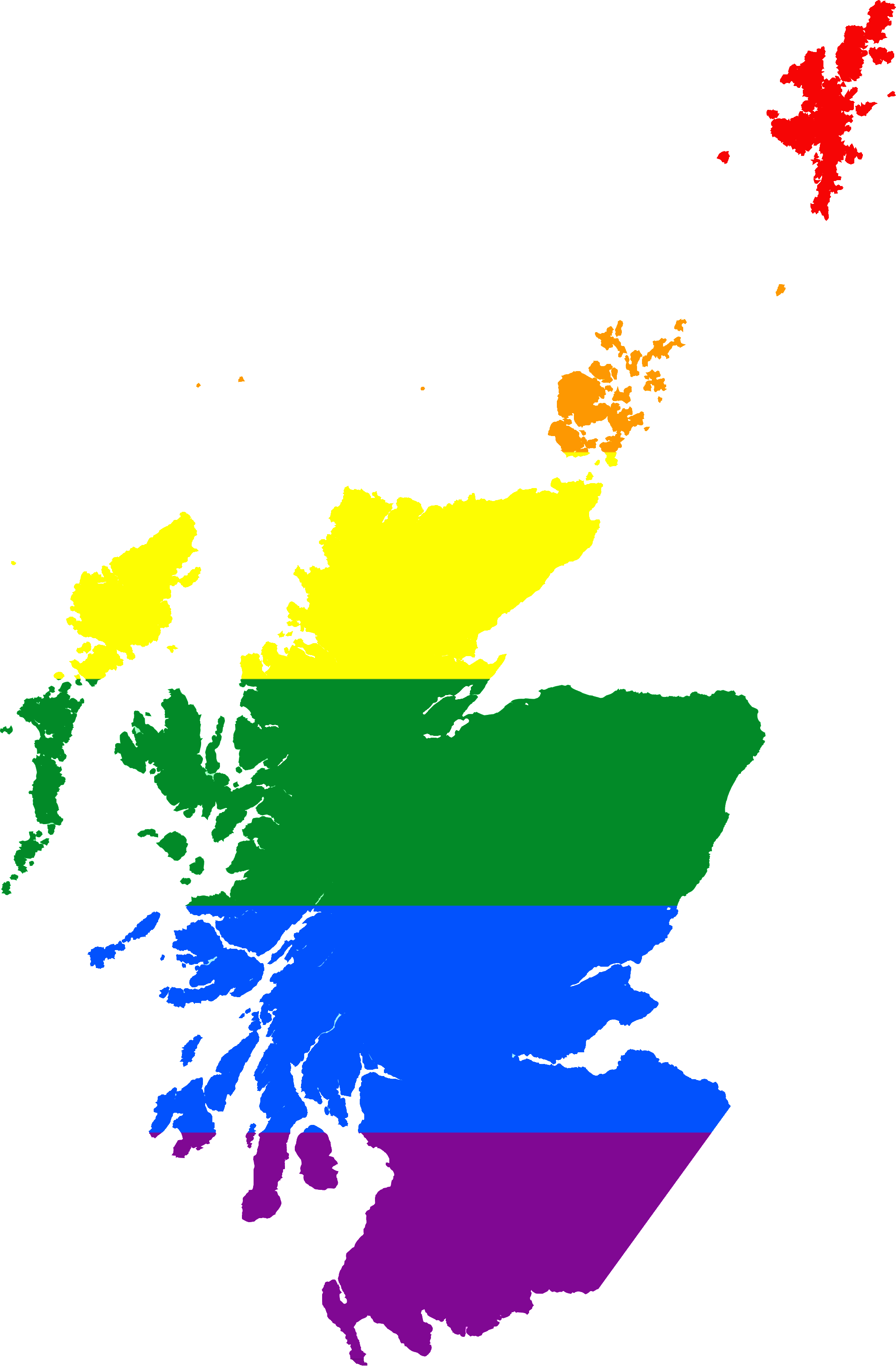 Lgbt Flag Map Of Scotland - Map Of Scotland Transparent Clipart (2000x3048), Png Download