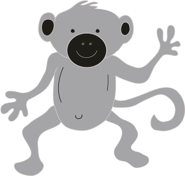 Smock Baby Monkey Motif - Cartoon Clipart (601x572), Png Download