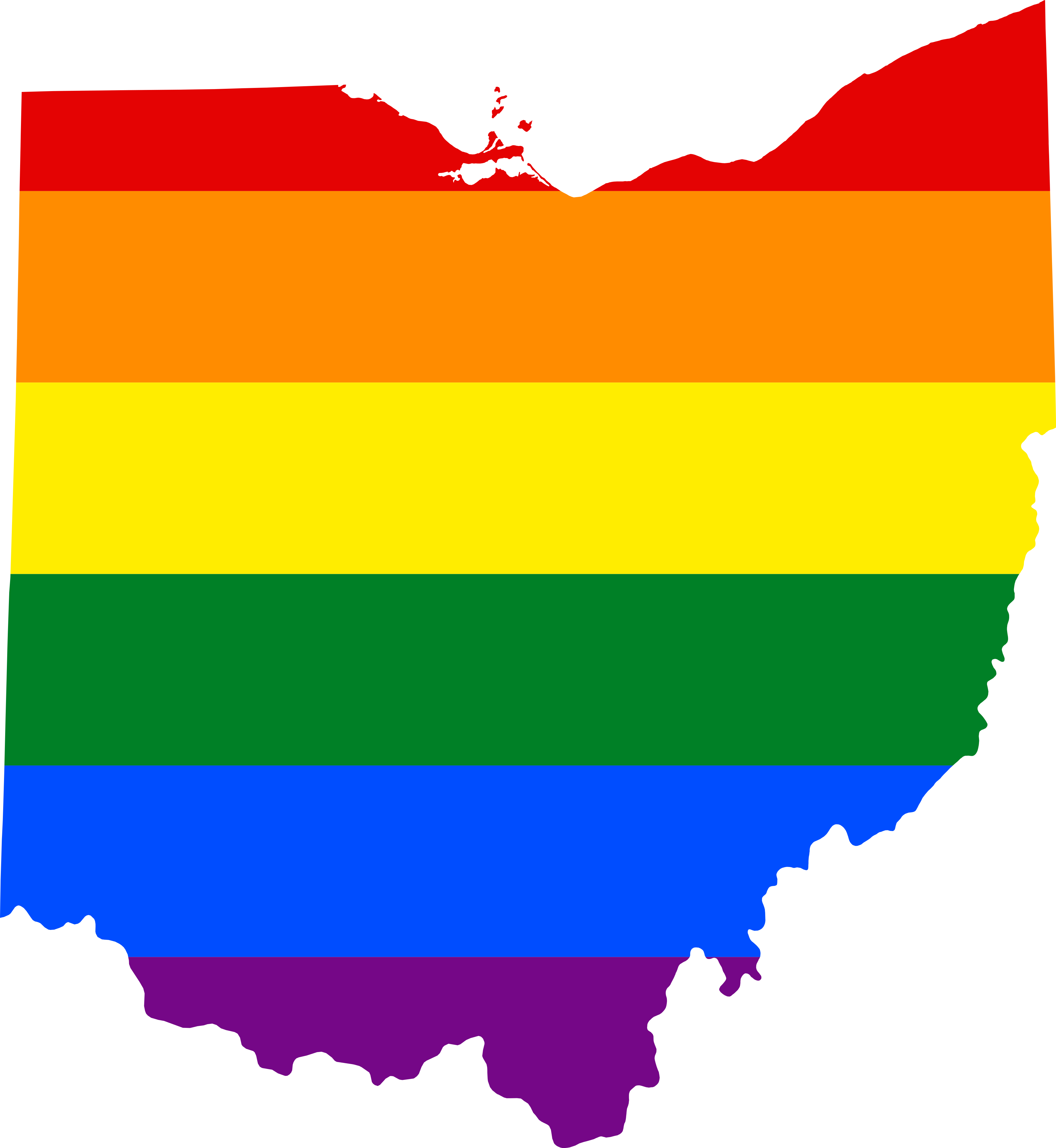 Lgbt Flag Map Of Ohio - Election Map Of Ohio Clipart (3675x3995), Png Download
