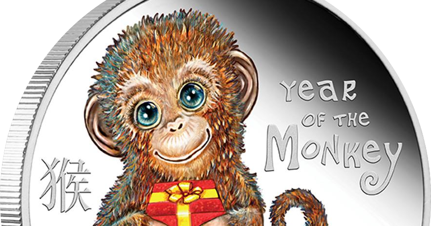 [coin News] 2016 Tuvalu Baby Monkey Proof Silver 1/2oz - Coin Clipart (882x463), Png Download