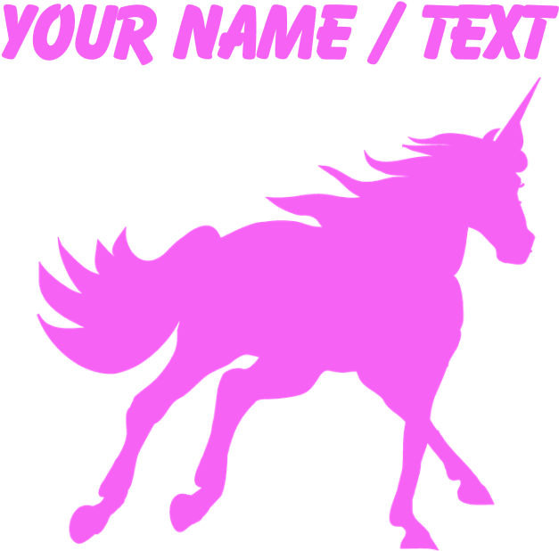Custom Pink Unicorn Silhouette Sports Water Bottle - Running Horse Png Gif Clipart (627x618), Png Download