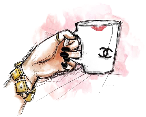 Cup Chanel Illustration Drawing Free Transparent Image - Chanel Drawing Png Clipart (564x564), Png Download