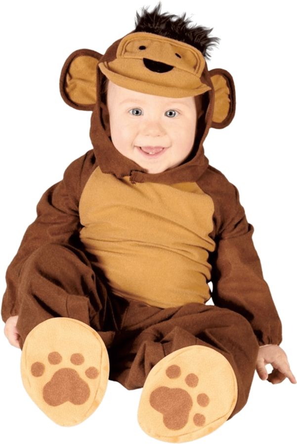 Baby Monkey Costume - Botargas De Bebe Para Montajes Clipart (600x951), Png Download