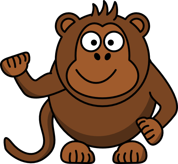 Cute Baby Monkey Clip Art - Cartoon Monkey Clipart - Png Download (600x555), Png Download