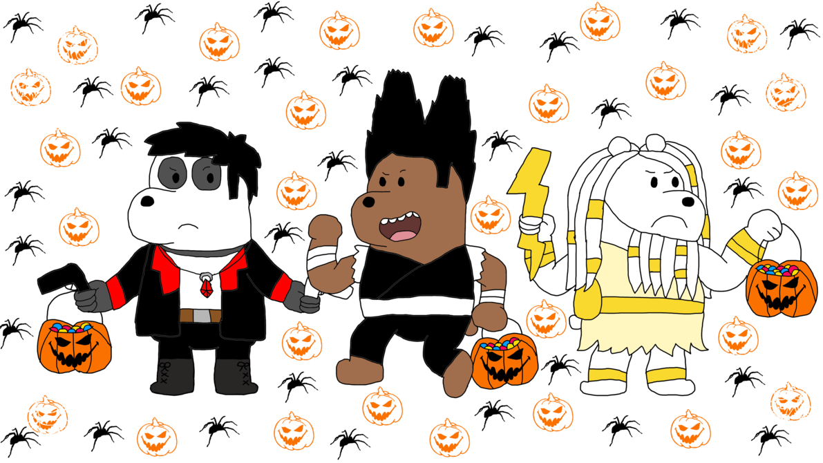 8 Days Before Halloween- We Bare Bears By Princess - Cartoon Clipart (1191x670), Png Download
