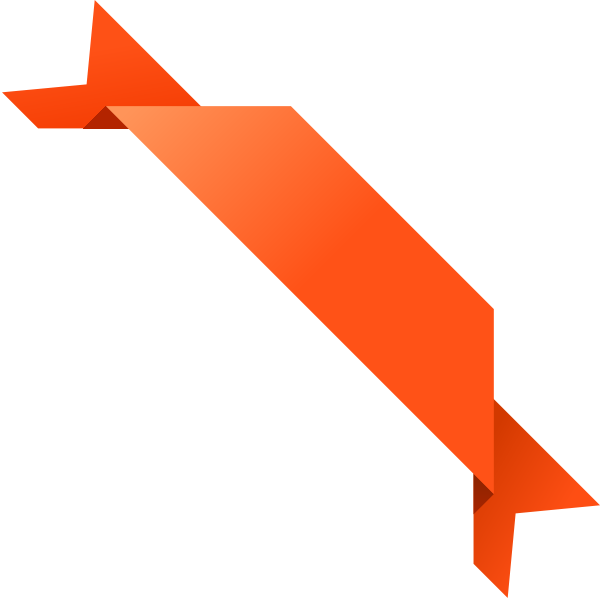 Orange Ribbon Free Png Image - Corner Orange Clipart (600x600), Png Download