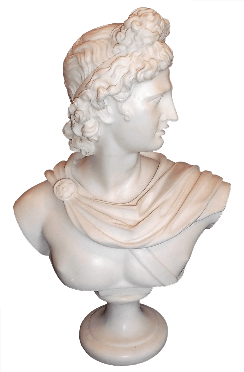 Apollo Marble Powder Bust - Bust Clipart (973x1483), Png Download