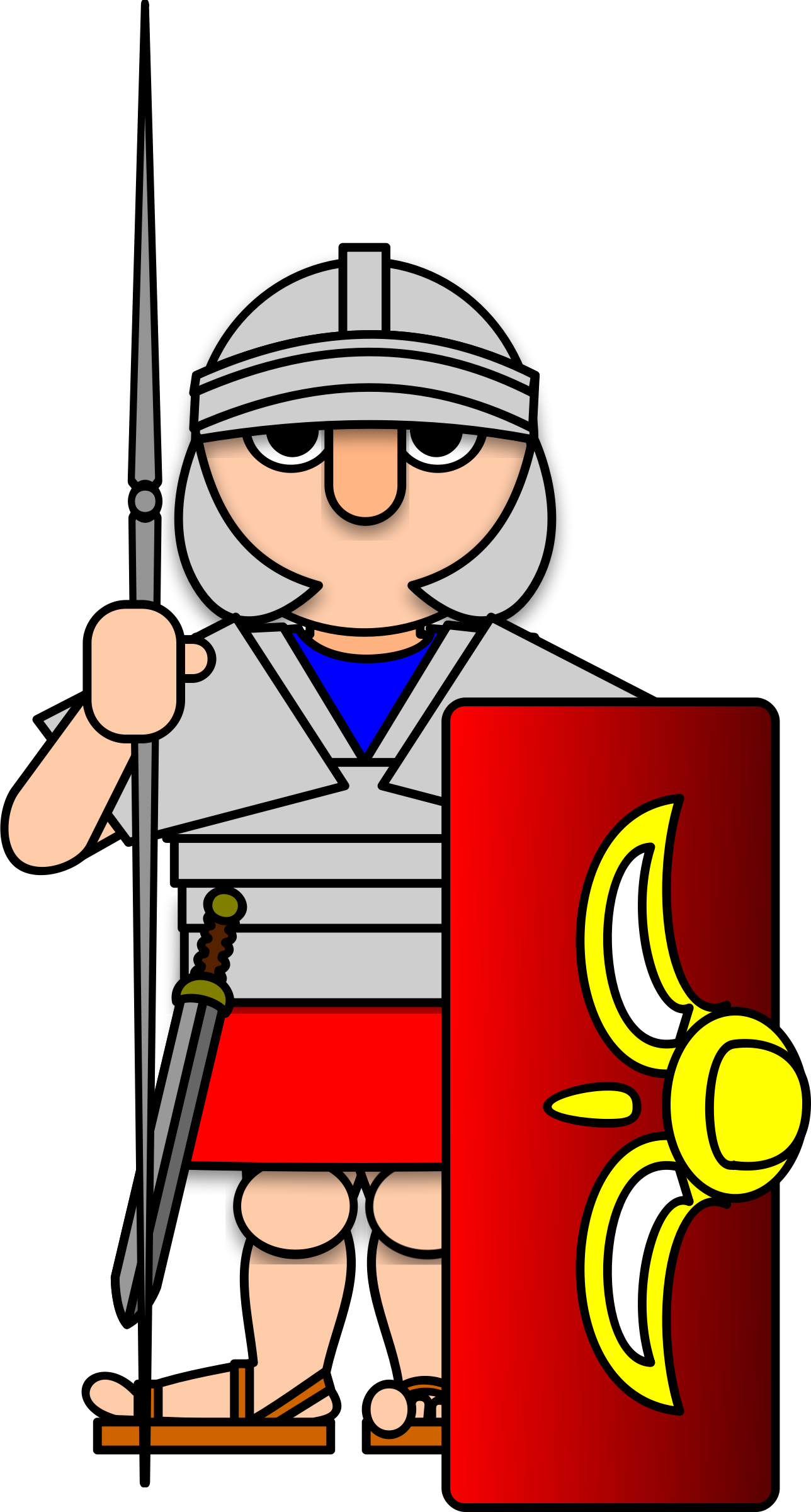 Clip Black And White Download Collection Of Clipart - Roman Soldier Clipart - Png Download (1288x2400), Png Download