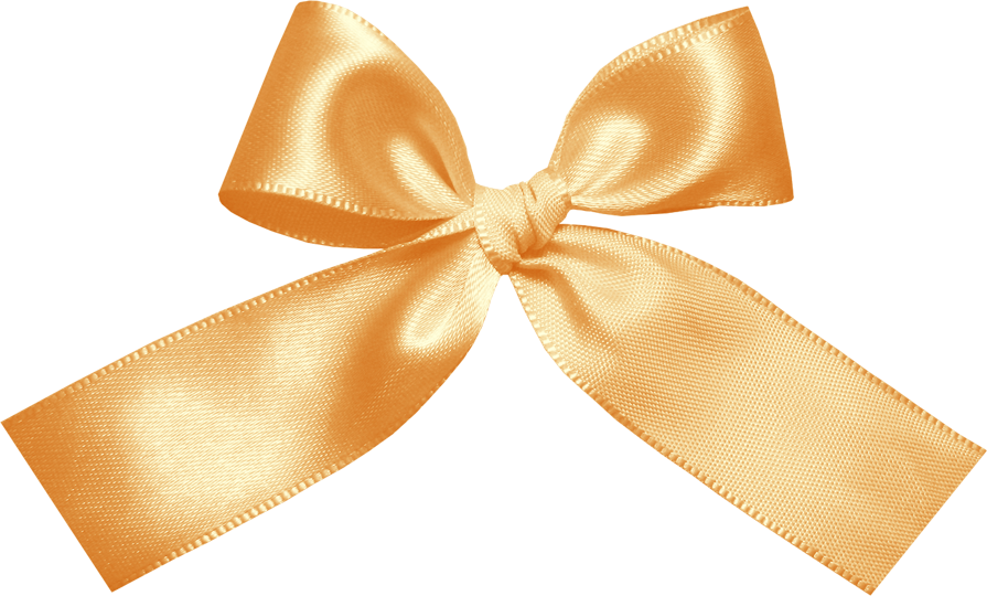 Gold Bow Bow Clipart, Ribbon Hair Ties, Color Naranja, - Gift Wrapping - Png Download (895x540), Png Download