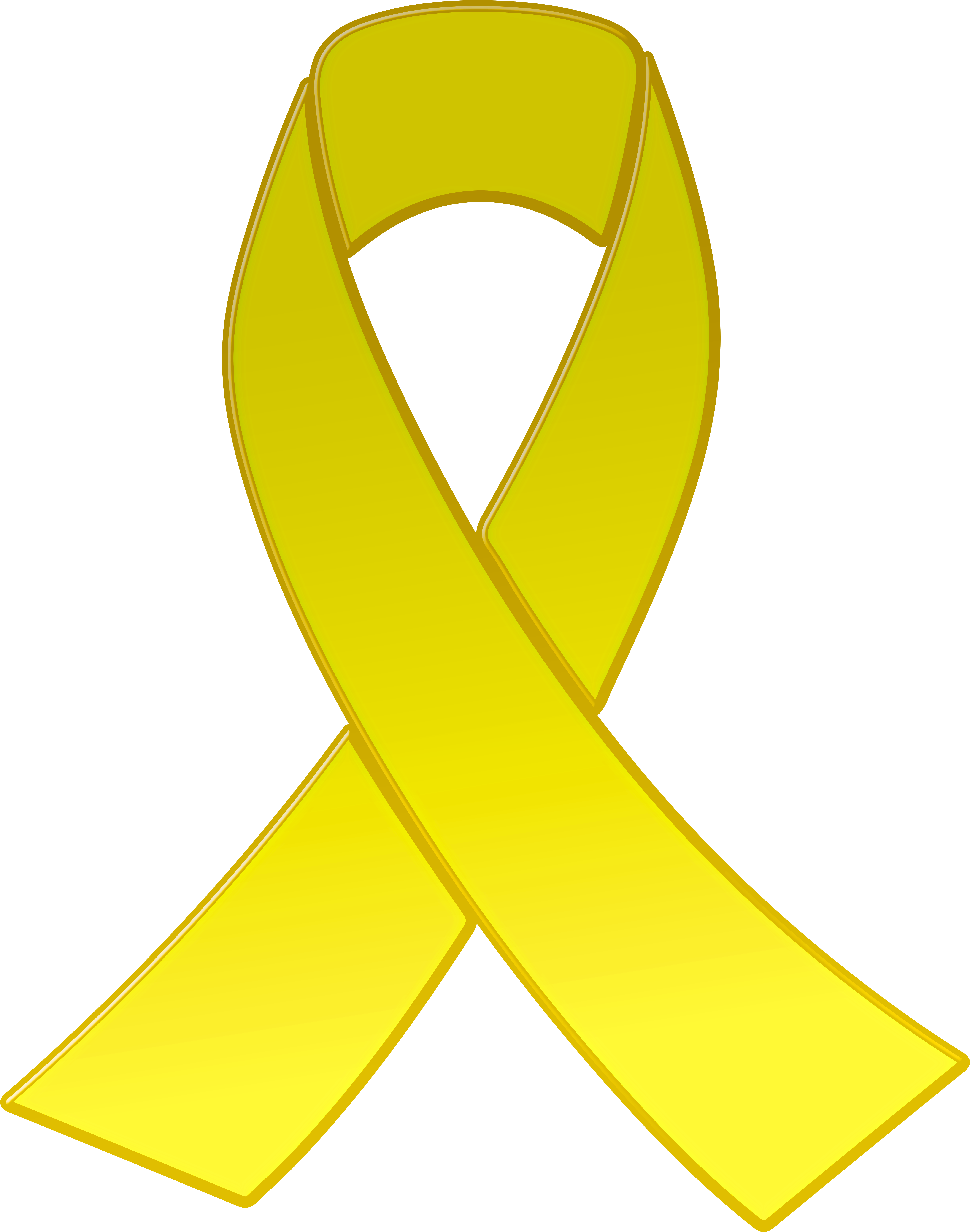 Yellow Awareness Ribbon Png Clipart Transparent Png (6335x8000), Png Download