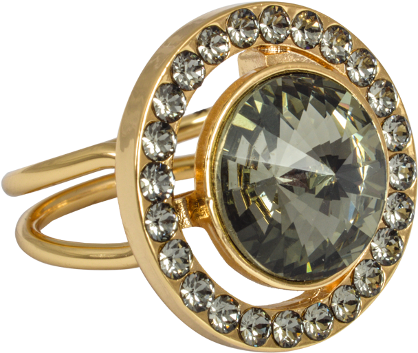 Ioaku Ring Swarovski Gold Smoke - Swarovski Rings Clipart (1000x880), Png Download