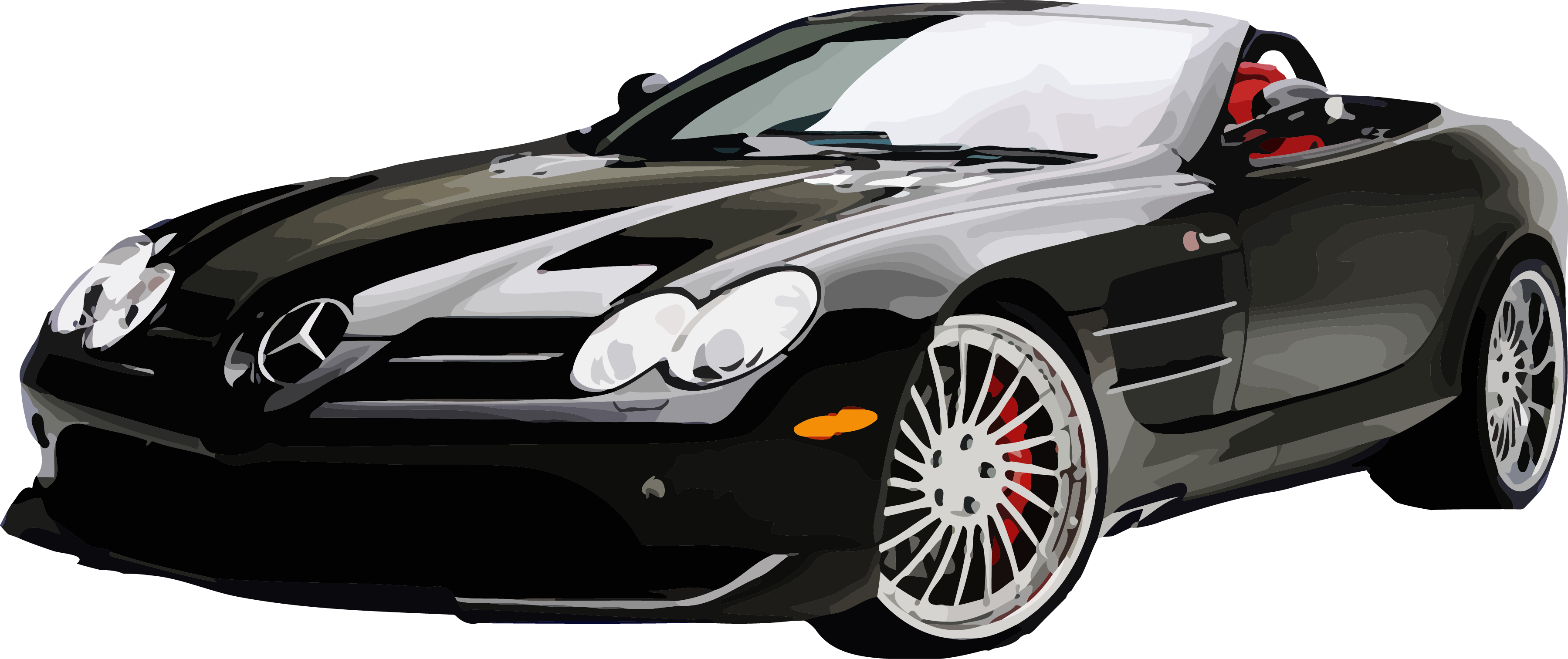 Vector Freeuse Benz Slr Mclaren S Class Black Mercedesbenz - Mercedes-benz Clipart (3599x1513), Png Download