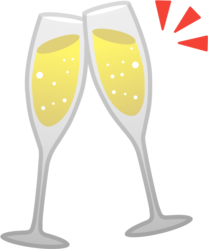Open - Emoji Clinking Glasses Clipart (1000x1000), Png Download