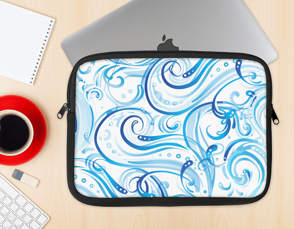 The Wild Blue Swirly Vector Water Pattern Ink-fuzed - Macbook Clipart (1008x788), Png Download