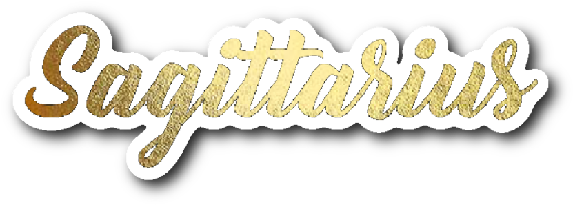 Sagittarius Gold Lettering Vinyl Sticker - Calligraphy Clipart (1024x1024), Png Download