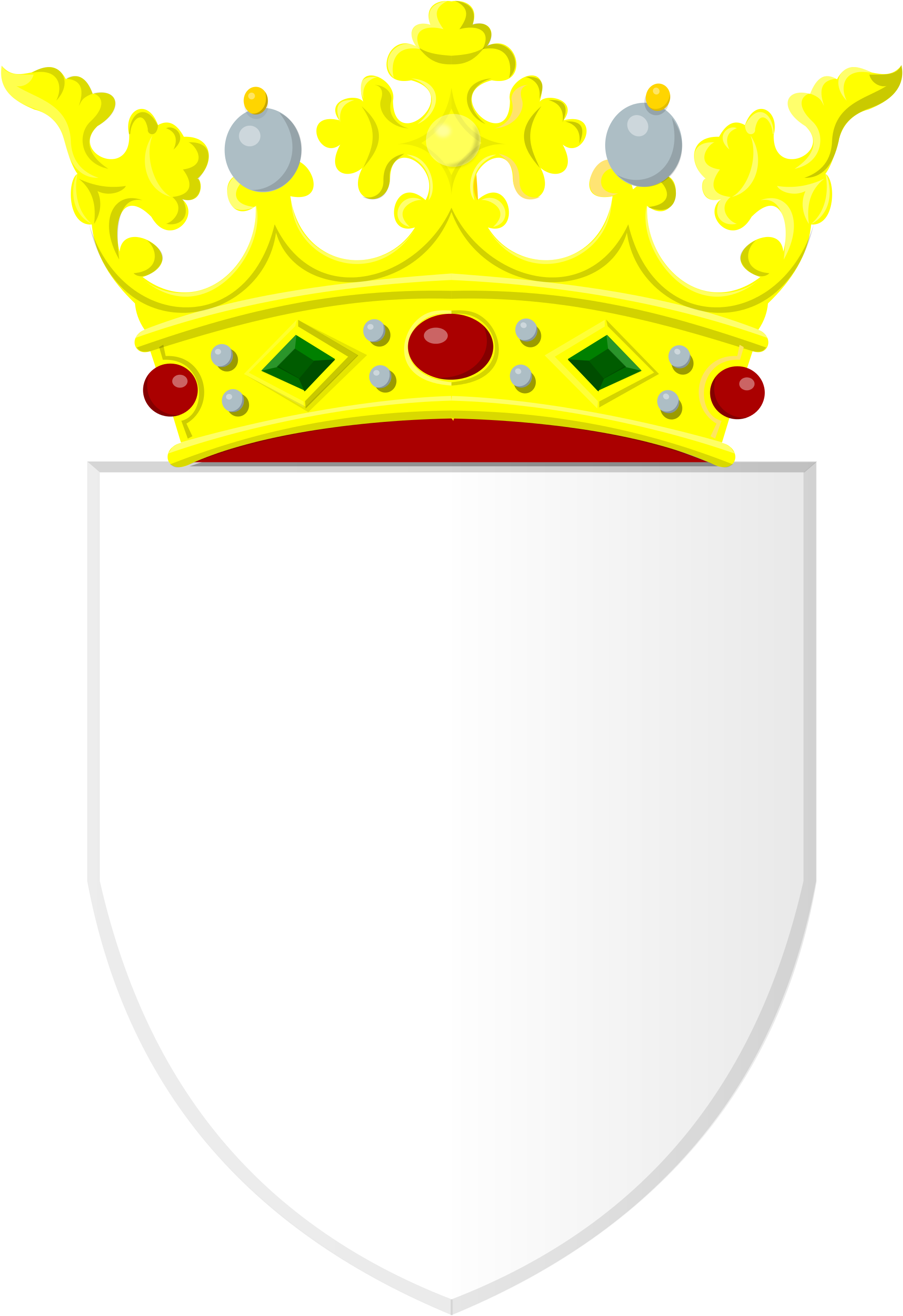 Silver Shield With Golden Crown - Silver Clipart (1940x2826), Png Download