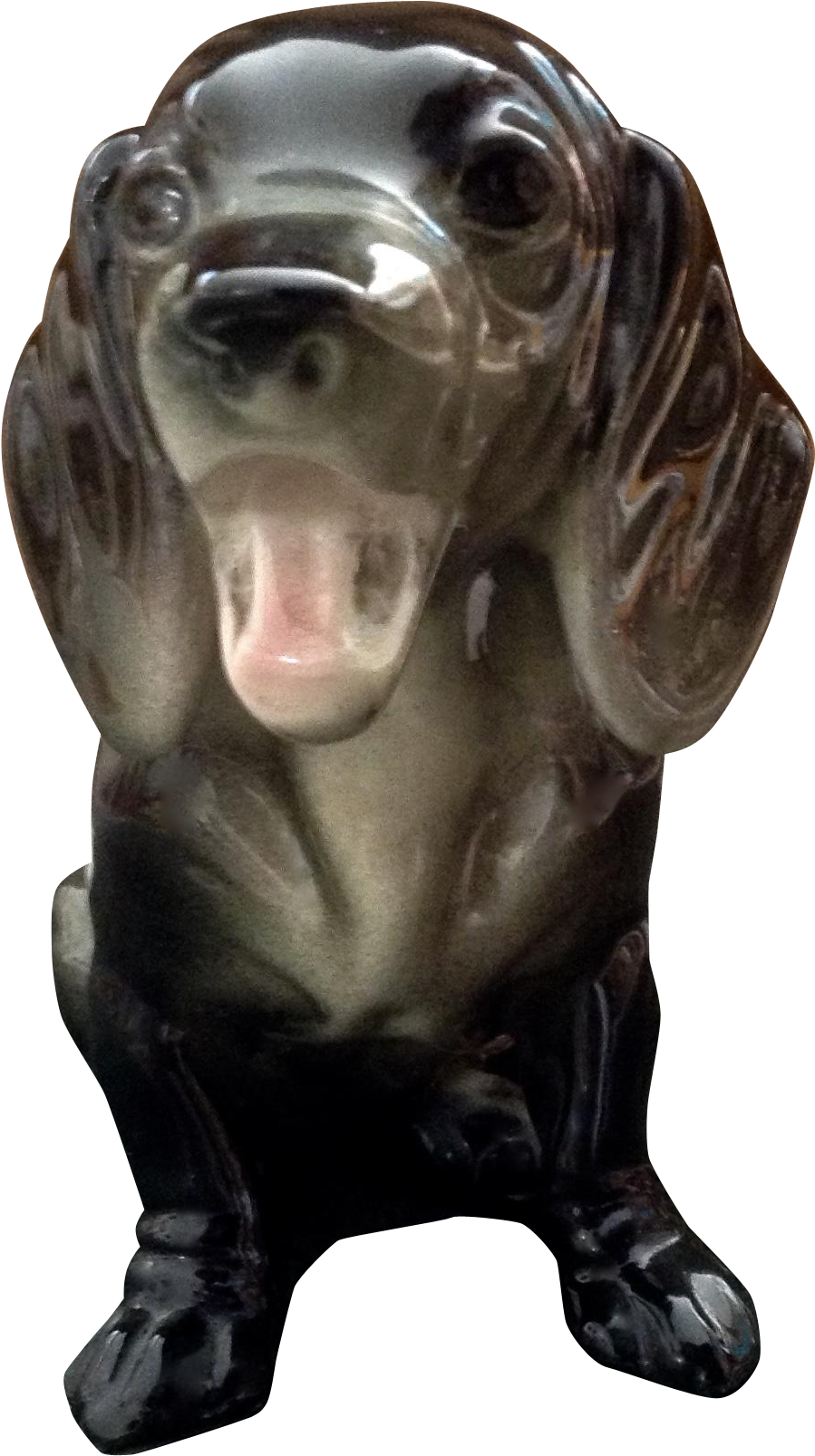 Vintage Smiling Dachshund Happy Dog Ap Pottery M - Dog Catches Something Clipart (1606x1606), Png Download